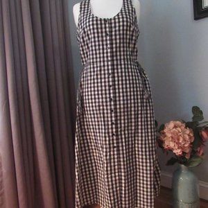 WHO WHAT WEAR (TARGET) MIDI SUMMER DRESS; BLACK CHECKED; SIZE L